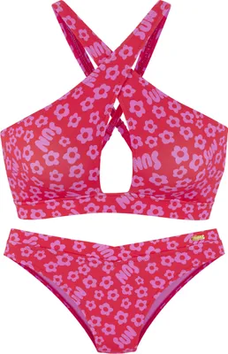 Produktbild von Buffalo Bustier-Bikini rot-bedruckt Größe 42 Cup C/D
