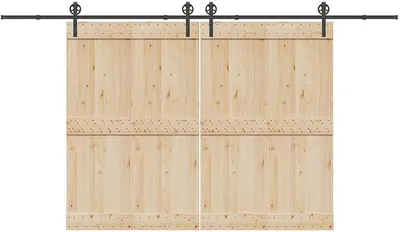 Produktbild von Schiebetürbeschlag-Set 200 cm Stahl Schwarz, Schiebetürsystem, Schiebetür Beschlag - 3295798