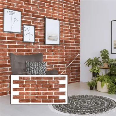 Produktbild von 3D-Wandpaneele PVC | Ziegeloptik | Brauner Altziegel - 1 Platte - 0.5 m² | Für Wohnzimmer, Küche & Bad | Einfache DIY-Montage