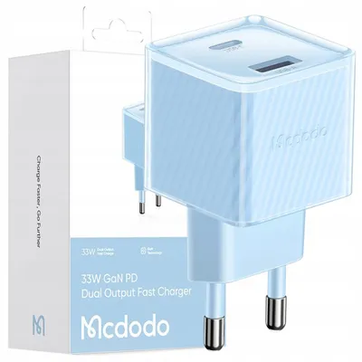 Immagine prodotto di Mcdodo Caricabatterie Veloce Telefono Adattatore Di Alimentazione 2X Usb Usb-C 33W Gan Blu
