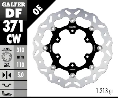 Immagine prodotto di Set di dischi freno Galfer 2x DF371CW WAVE® flottante anteriore 310x5mm per Suzuki GSX-S 950 / 1000 ccm anno 2017 - 2025