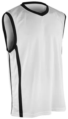 Immagine prodotto di Spiro - Top senza maniche da uomo, asciugatura rapida, basket LT4552 (XL) (bianco/nero)