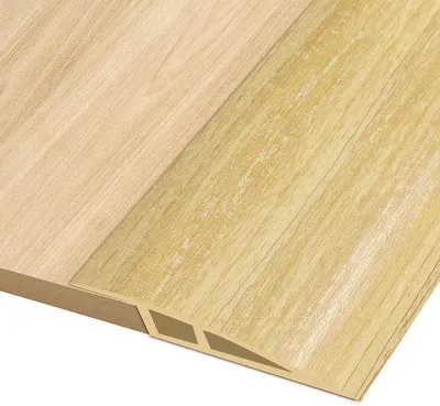 Produktbild von PVC-Übergangsstreifen, 1M * 5CM selbstklebend, Übergangsstreifen für Parkett- und Lamellenböden, Höhenübergangsstreifen, Überdeckungsstreifen für Höhenunterschiede, lichtes Holz, für 5-10mm Höhenunterschied