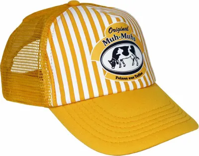 Immagine prodotto di Berretto originale Muh-Muhs, berretto, berretto a rete, berretto trucker, misura regolabile, giallo/bianco