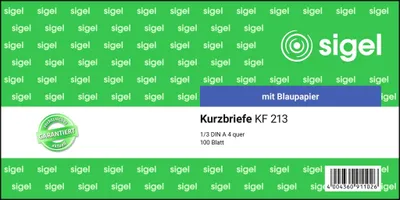 Produktbild von SIGEL KF213 Kurzmitteilungen, »Kurzbrief«, 1/3 A4 q, mit Blaupapier, 100 Blatt