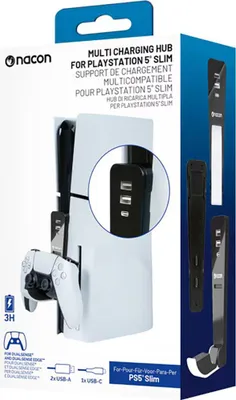 Produktbild von NACON PS5SMULTICHARGE, Ladesystem, PlayStation 5 Slim, Schwarz, Weiß, Kabelgebunden