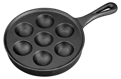 Produktbild von Camp Chef Aebleskiver Pfanne aus Gusseisen für 7 dänische Pfannkuchen, eingebrannt
