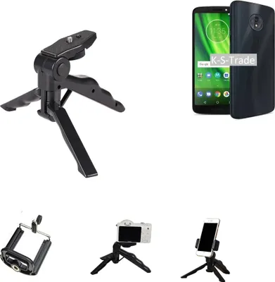 Produktbild von K-S-Trade Stativ Tisch-Ständer Dreibein Handy-Stativ Ständer kompatibel mit Motorola Moto G6 Play Mini-Stativ Smartphone Tripod Handy-Stativ aus
