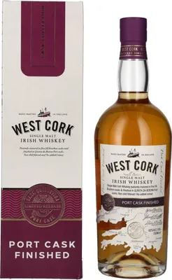 Produktbild von West Cork Single Malt Irish Whiskey Port Cask Finish 700ml 43% Vol.