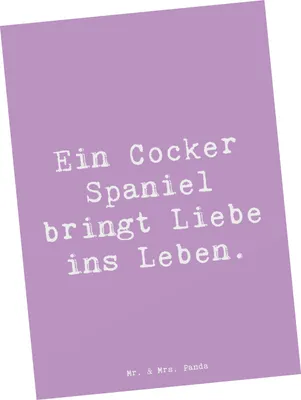Produktbild von Mr. & Mrs. Panda Postkarte Spruch Liebe Cocker Spaniel - Lavendeltraum - Geschenk, Ansichtskarten, Grußkarte, Postkarten, Hundeliebe, Hunderassen Vielfalt, bildkarte