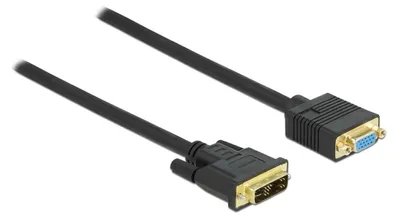 Obrázek produktu pro DeLOCK Kabel DVI 12+5 samec na VGA samice 5 m, 5 m, DVI, VGA (D-Sub), Samec, Samice, Přímý