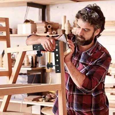 Produktbild von Aluminium-rahmen für 90-Grad-Aussparungen - multifunktionales Werkzeug für Holz-Schneidearbeiten, perfekt für Fotoleisten, Ladetüren und Möbelbausätze.