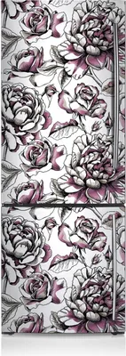 Produktbild von Aufkleber Kühlschrankmagnete Dekoration Kühlschrankfolie 60x190 cm - Rosen.