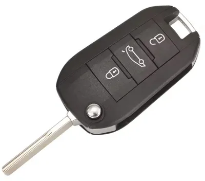 Produktbild von Voll funktionsfähiger und programmierbarer Techstar-Autoschlüssel, kompatibel mit Citroën und Peugeot, 3 Tasten, 433 MHz, Chip ID46 PCF7941, Schlüsselblatt HU83