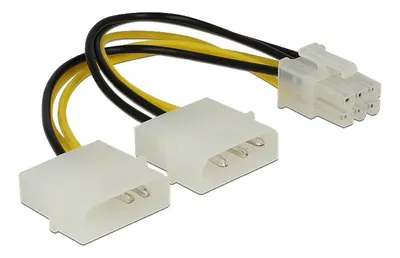 Zdjęcie produktu dla Delock 82315 DELOCK Stromkabel 2x Molex 4pin St -> PCI Express 6pin intern