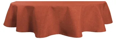Produktbild von Tischdecke oval terracotta 160x260 cm Leinenoptik Lotuseffekt Tischwäsche Wasserabweisend Tischtuch