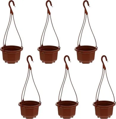 Image de Jardinières en plastique, 3,8 pouces, paniers suspendus pour semis avec trous de drainage, pour la décoration d'intérieur et d'extérieur