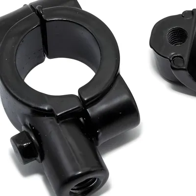Produktbild von Parzini Spiegelhalterung Spiegeladapter M8 22mm 7/8", Aluminium, schwarz, 2 Stück