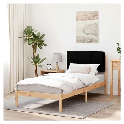 Produktbild von Bettgestell mit gepolstertem Kopfteil Schwarz 80 x 200 cm