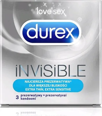 Immagine prodotto di DUREX Invisible Extra Thin preservativi super sottili 3 pz.