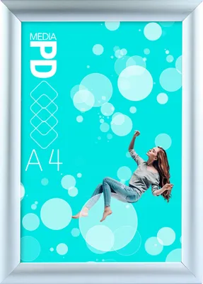 Produktbild von Klapprahmen DIN A4 Aluminium Silber – Plakatrahmen 25mm Profil – Wechselrahmen mit UV-Schutzfolie & Antireflex – Snap Frame für Büro & Gastro