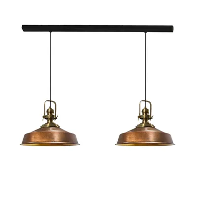 Produktbild von Pendelleuchte Asletl Hängelampe aus Metall 2 Flammige, E27, Kupferfarben Vintage Lampe