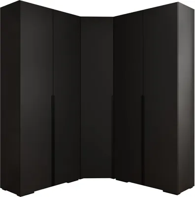Produktbild von MEBLE KRYSPOL Inova 1 Möbelset Garderobe, 236,7x281,7x47cm - Schwarz, Schwarz