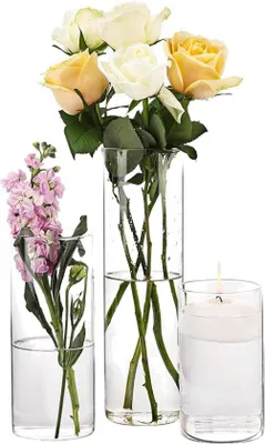 Image de Vase rond en verre, 3 pièces, différentes tailles