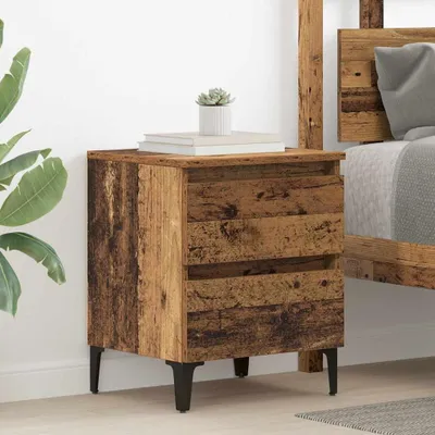 Image de vidaXL Table de chevet vieux bois 40 x 35 x 50 cm Bois composite