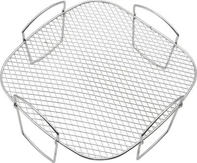 Imagen del producto de Accesorios para freidoras de aire: rejilla de parrilla de 3 niveles y soporte para vapor, de 20,5 x 20,5 x 9 cm, fabricados en acero inoxidable, para freidoras de 3,5-5,8 litros
