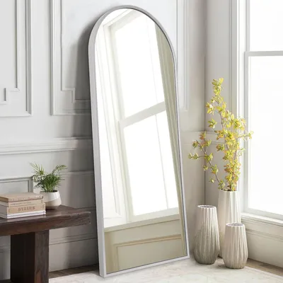 Produktbild von Ganzkörperspiegel gewölbt 120 x 40 cm Aluminiumrahmen silber Wandspiegel