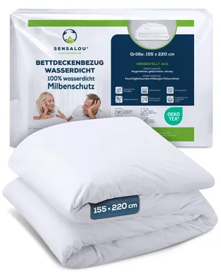 Produktbild von Sensalou Bettdeckenbezug wasserdicht 155 x 220 weiß atmungsaktiv Allergieschutz