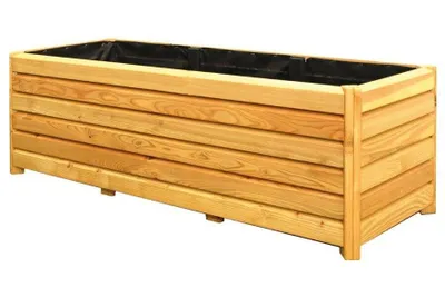 Produktbild von Pflanzkasten Catania aus Lärchenholz Blumenkasten rechteckig Pflanzkübel Holz : 120 x 40 x 40 cm Größe: 120 x 40 x 40 cm