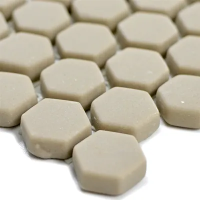 Produktbild von Glasmosaik Fliesen Kassandra Hexagon Cream Matt
