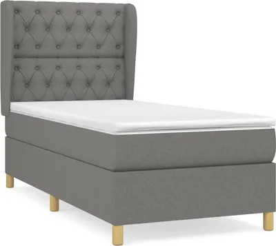 Obrázek produktu pro vidaXL Postel Boxspring s matrací Dark Grey 80x200 cm Látka
