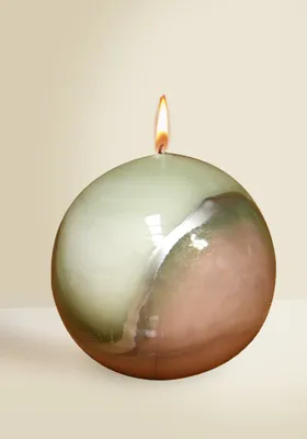 Produktbild von Designkerze Lotos Kugelkerze Salbei Grün Ø 120 mm, 1 Stück