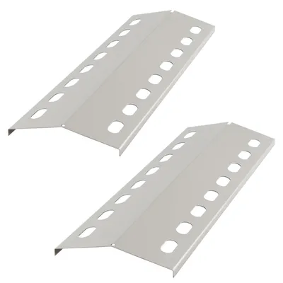 Produktbild von BBQ-Toro Edelstahl Brennerabdeckung für Gasgrill (2 Stück), 43,5 x 15 cm, Silber, Flammenblech