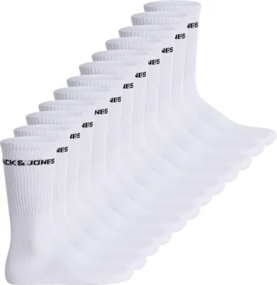 Produktbild von JACK&JONES Herren Tennissocken, 12er Pack - JACLOGO, One Size Weiß 40-46