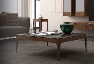 Image de Table de salon Toros Marbre noir Table basse Style contemporain