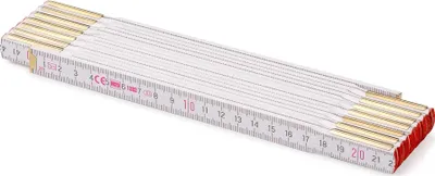Obrázek produktu pro Metrie, skládací metr Profi-15, bílý, ocelové spoje s pružinou, 3 m