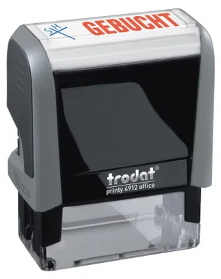 Produktbild von Trodat Textstempel Printy 4912 GEBUCHT, blau-rot, 47 x 18 mm
