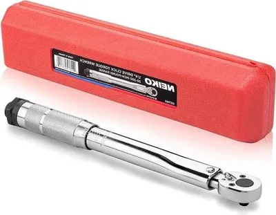 Immagine prodotto di Chiave dinamometrica regolabile con meccanismo a scatto, attacco da 1/4", SAE 20-200 pollici-libbre, acciaio al cromo vanadio, lunghezza 10,75"