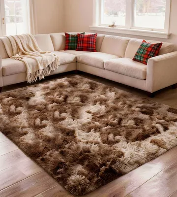 Hochflor-Teppich, superweich, flauschig, braun, 160x230 cm