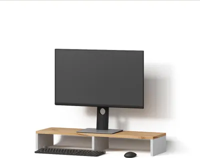 Immagine prodotto di Supporto per monitor Livinity Lorena Rovere bianco/dorato 80 x 12 cm, Model 57389