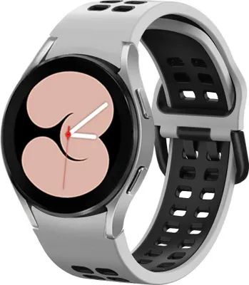 Produktbild von Strap-it Samsung Galaxy Watch 4 40mm Sport Square Armband (Weiß/Schwarz)