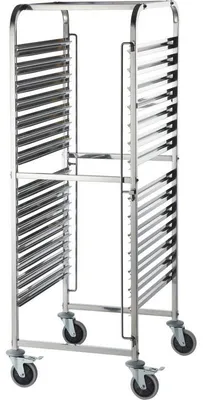 Produktbild von Tablettwagen aus Edelstahl, passend für 14 x GN 2/1, 590 x 670 x 1735 mm (BxTxH)