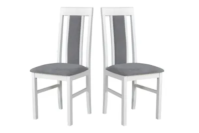 Image de Chaise de salle à manger, bois de chêne massif Chaise Chaise de cuisine - Set 2x Nilo 2 , blanc