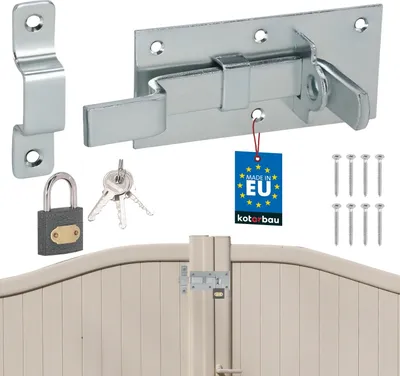 Obrázek produktu pro KOTARBAU® Univerzální zámek šroub ocelový šroub zámek s visacím zámkem 60 x 130 mm zahnutý šroub pro dveře brány zahradní brána šroub zahradní brána zámek dveře šroub posuvný šroub uzamykatelný