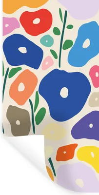 Produktbild von MuchoWow® Wandtattoo Wandsticker Wandaufkleber Blume - Abstrakt - Blätter 40x80 cm Selbstklebend und Repositionierbar - Repositionierbar - Wasser abweisend
