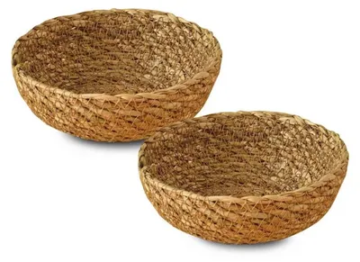 Image de Panier de rangement Corbeille lot de 2 en jute beige 13 x 13 x 5 cm